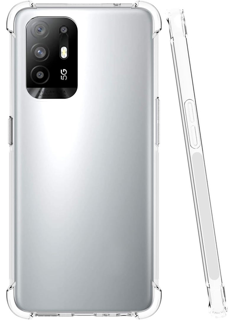 Theodor Oppo A95 5G Clear Case, Shock-Absorption TPU Cell Phone Cover with Reinforced Corners, Soft Flexible & Crystal Clear Protective Bumper Case - Image 1