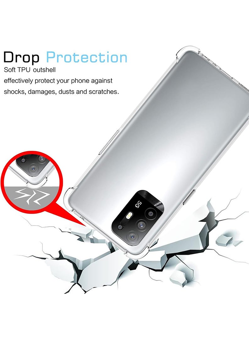 Theodor Oppo A95 5G Clear Case, Shock-Absorption TPU Cell Phone Cover with Reinforced Corners, Soft Flexible & Crystal Clear Protective Bumper Case - Image 3