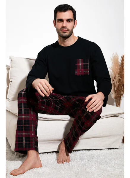 Buratti Plaid Pocket Elastic Waist 100% Cotton Regular Fit Pajama Set Men's PAJAMAS SET 6572001