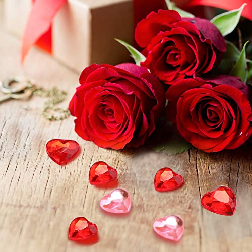 CHENGU Valentines Day Acrylic Heart 3D Acrylic Heart Rhinestones Flat Red and Back Decoration Wedding Table Scatter Decoration for DIY Crafts Jewelry Making, 0.5 Inch(100 Pcs) - Image 4