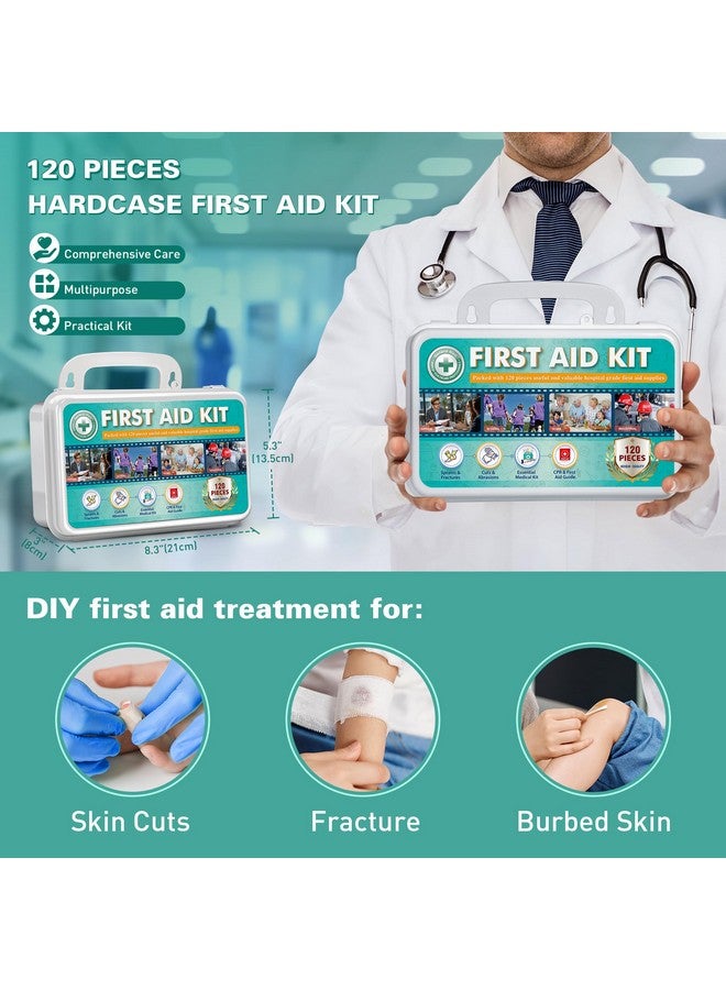General Medi 120 Pieces Hardcase First Aid Kit First Aid Box Includes Instant Cold Pack, Emergency Blanket For Travel, Home, Office, Vehicle, Camping, Workplace & Outdoor - Image 3