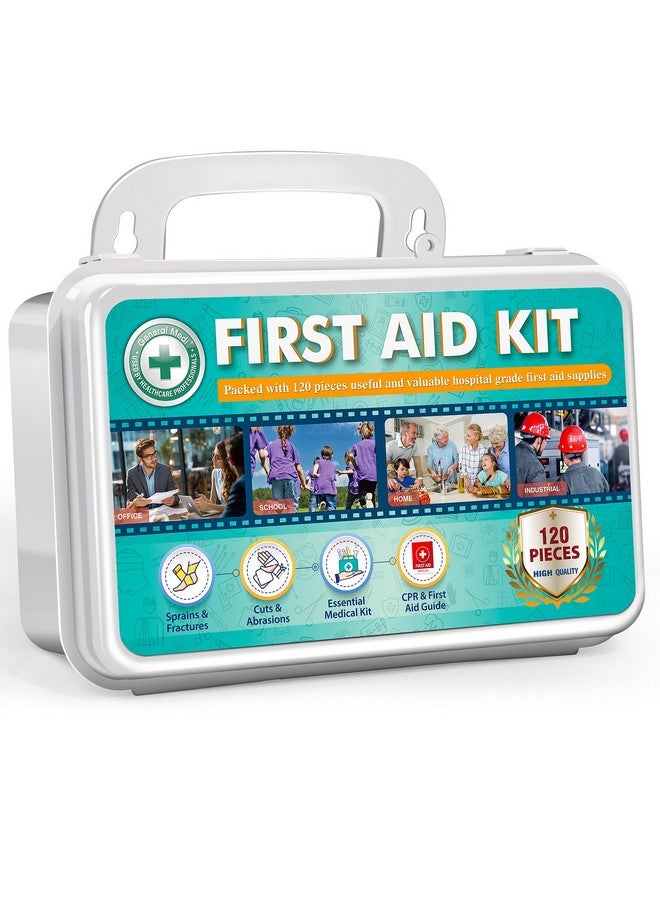 General Medi 120 Pieces Hardcase First Aid Kit First Aid Box Includes Instant Cold Pack, Emergency Blanket For Travel, Home, Office, Vehicle, Camping, Workplace & Outdoor - Image 1
