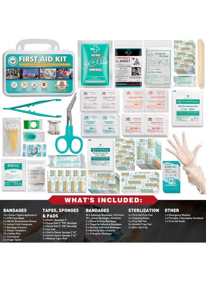 General Medi 120 Pieces Hardcase First Aid Kit First Aid Box Includes Instant Cold Pack, Emergency Blanket For Travel, Home, Office, Vehicle, Camping, Workplace & Outdoor - Image 2