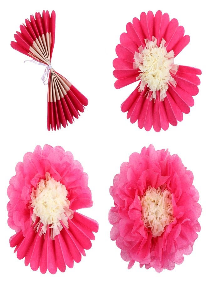 Aunifun 16 Pieces Paper Flower Tissue Paper Chrysanth Flowers DIY Crafting for Wedding Backdrop Nursery Wall Decoration -Multicolor Paper Flower - Image 3