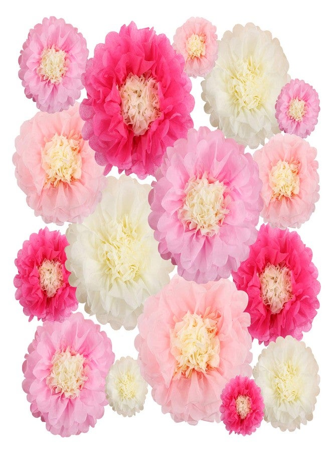 Aunifun 16 Pieces Paper Flower Tissue Paper Chrysanth Flowers DIY Crafting for Wedding Backdrop Nursery Wall Decoration -Multicolor Paper Flower - Image 1