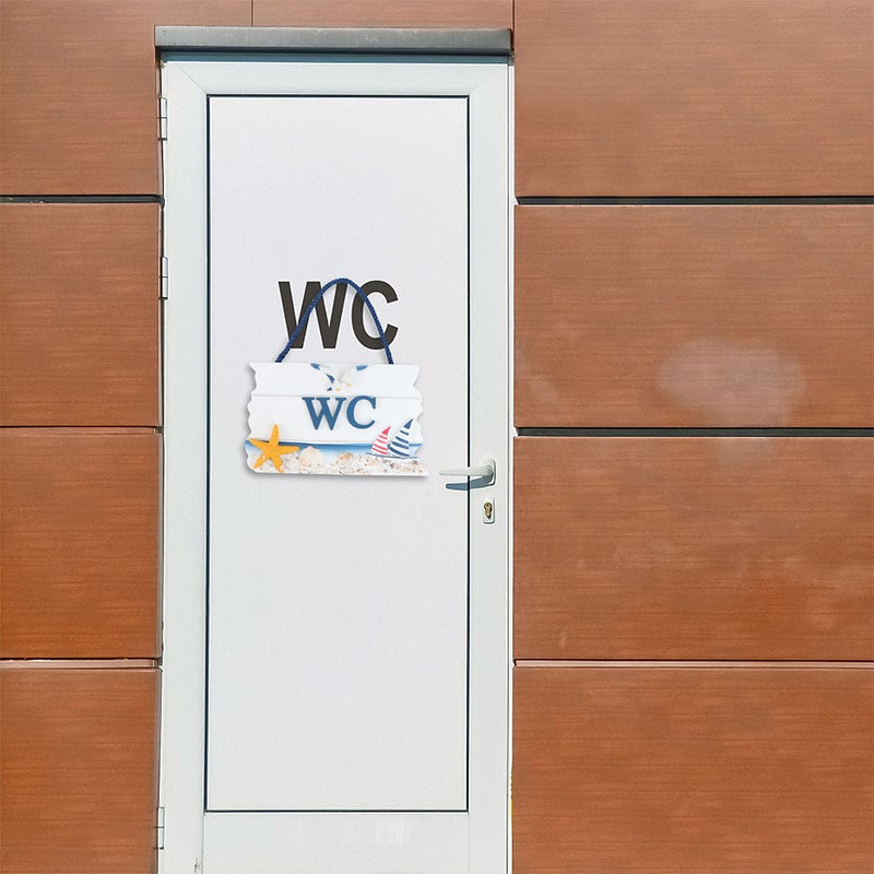 4 Pcs Toilet Signs WC Sign Door Sign Hanging WC Door Sign for Washroom Restroom - Image 3