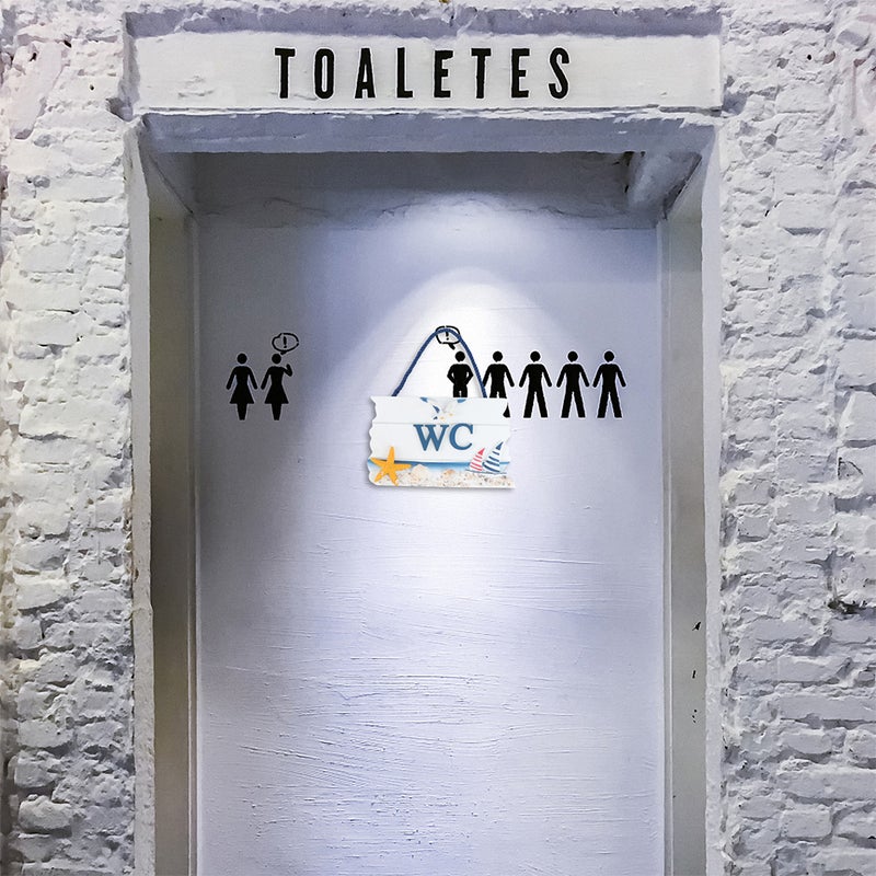 4 Pcs Toilet Signs WC Sign Door Sign Hanging WC Door Sign for Washroom Restroom - Image 4