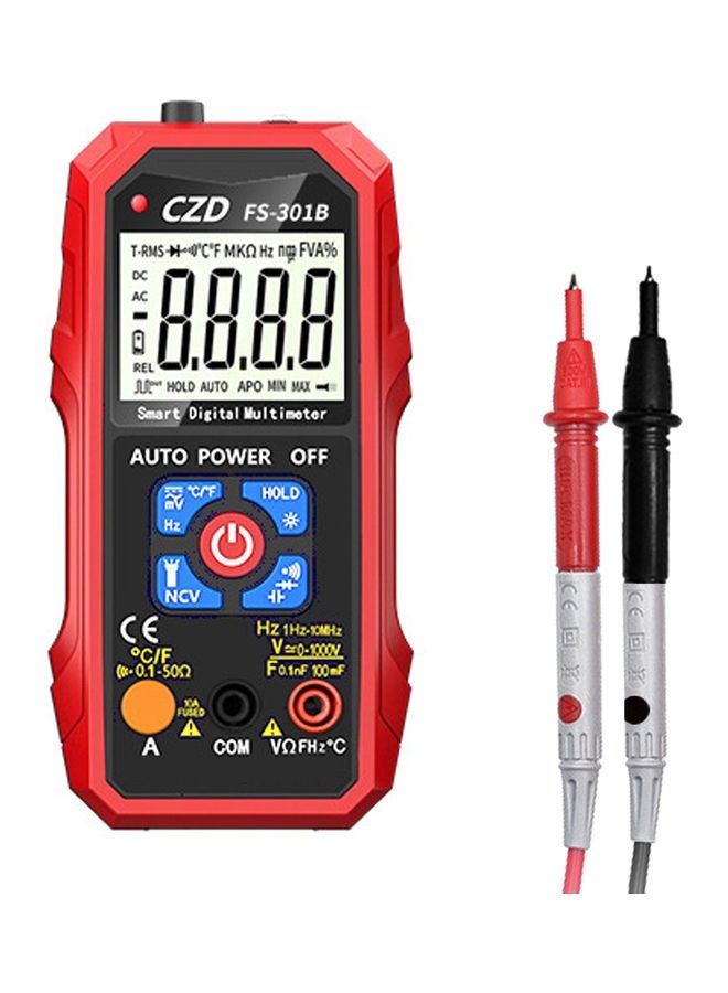 NIBEMINENT Intelligent Portable Multimeter With Large Display Red/Black/Blue - Image 1