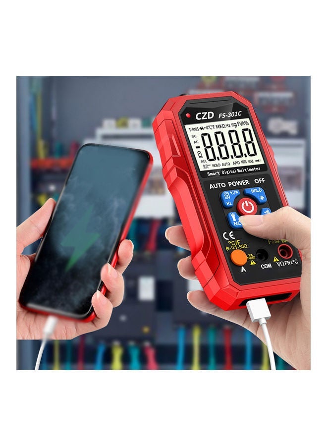 NIBEMINENT Intelligent Portable Multimeter With Large Display Red/Black/Blue - Image 3