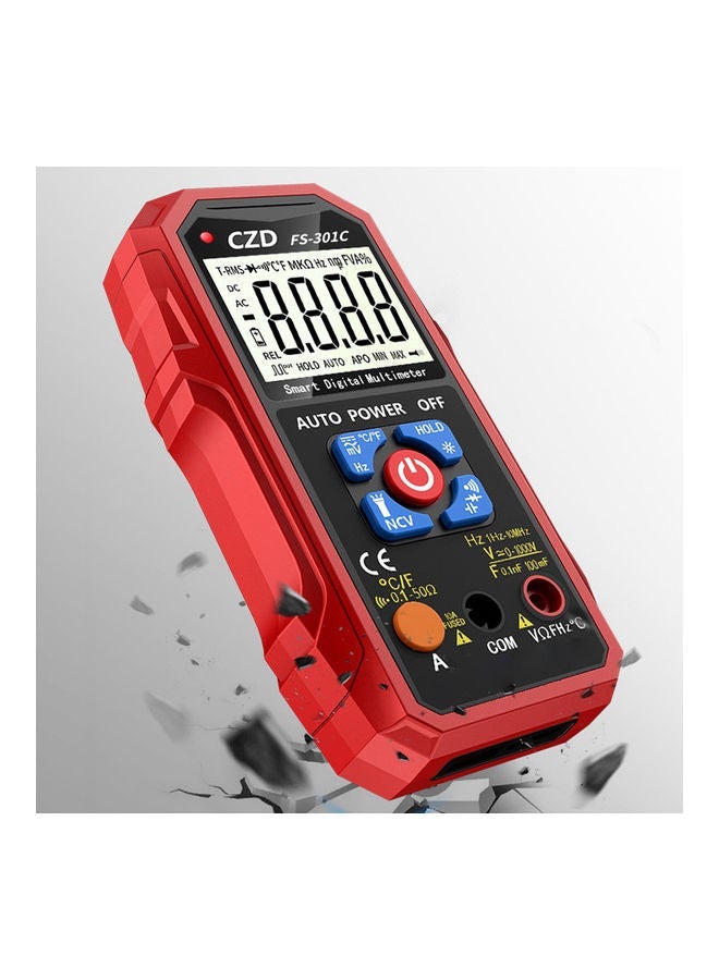 NIBEMINENT Intelligent Portable Multimeter With Large Display Red/Black/Blue - Image 5