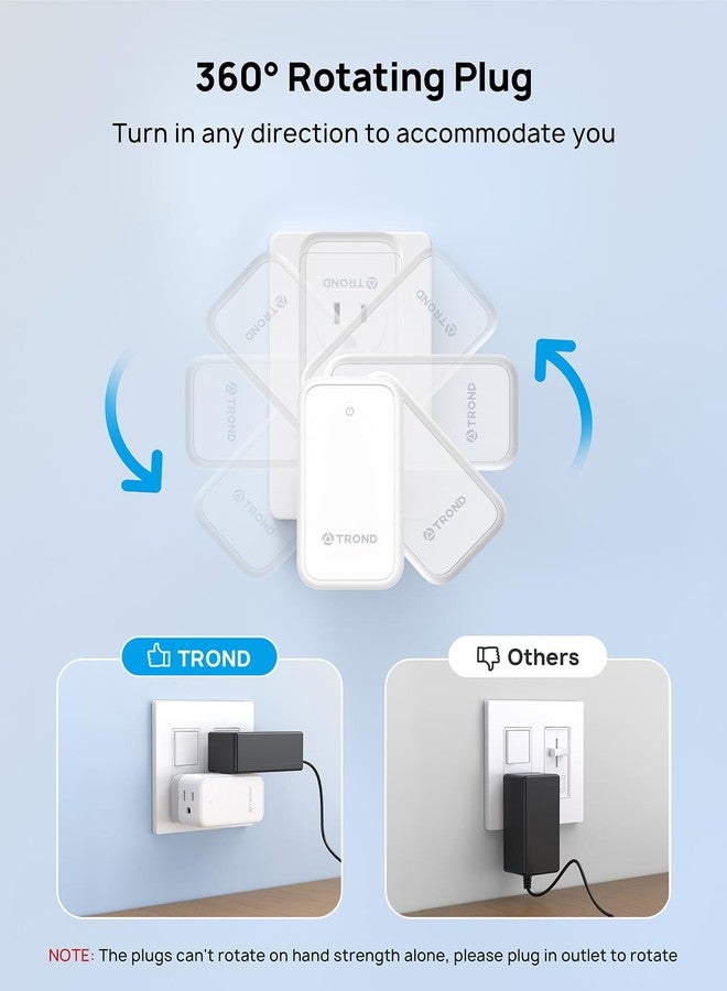 TROND Outlet Extender with 360 Rotating Plug, 6 AC Outlet Splitter, Turn One into Multiple Sideways Plug Adapter, Small Power Extension for Home Office Travel Cruise Ship Essentials - Image 2