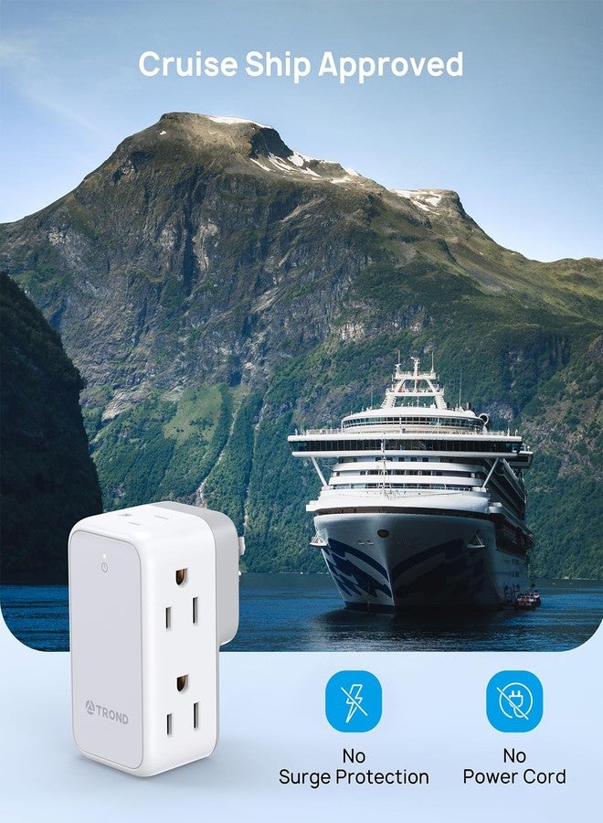 TROND Outlet Extender with 360 Rotating Plug, 6 AC Outlet Splitter, Turn One into Multiple Sideways Plug Adapter, Small Power Extension for Home Office Travel Cruise Ship Essentials - Image 5