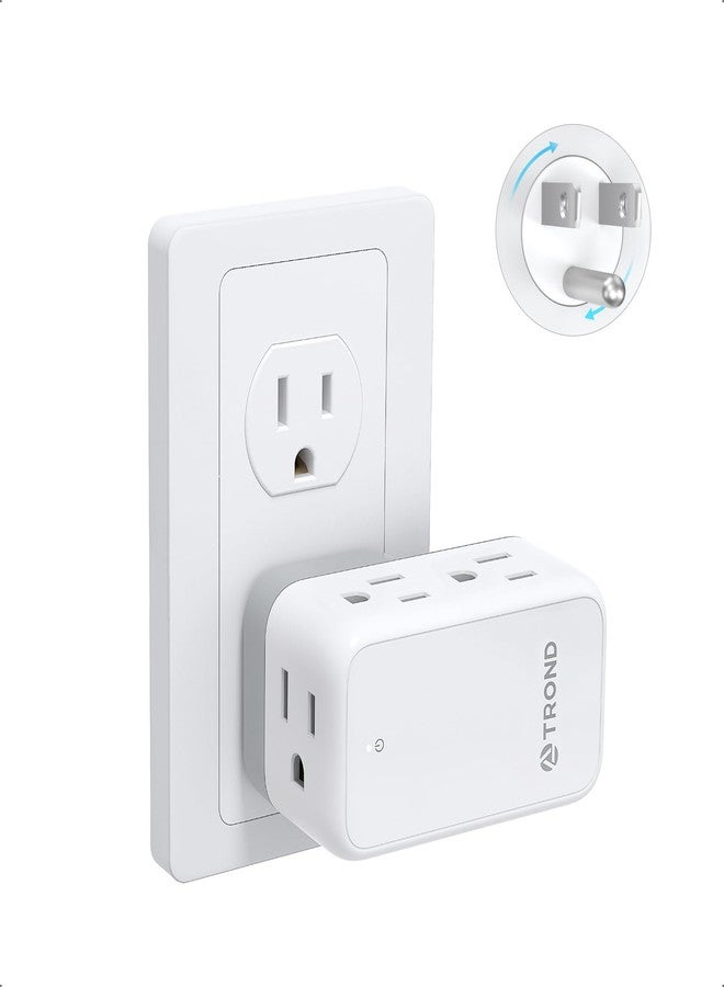 TROND Outlet Extender with 360 Rotating Plug, 6 AC Outlet Splitter, Turn One into Multiple Sideways Plug Adapter, Small Power Extension for Home Office Travel Cruise Ship Essentials - Image 1