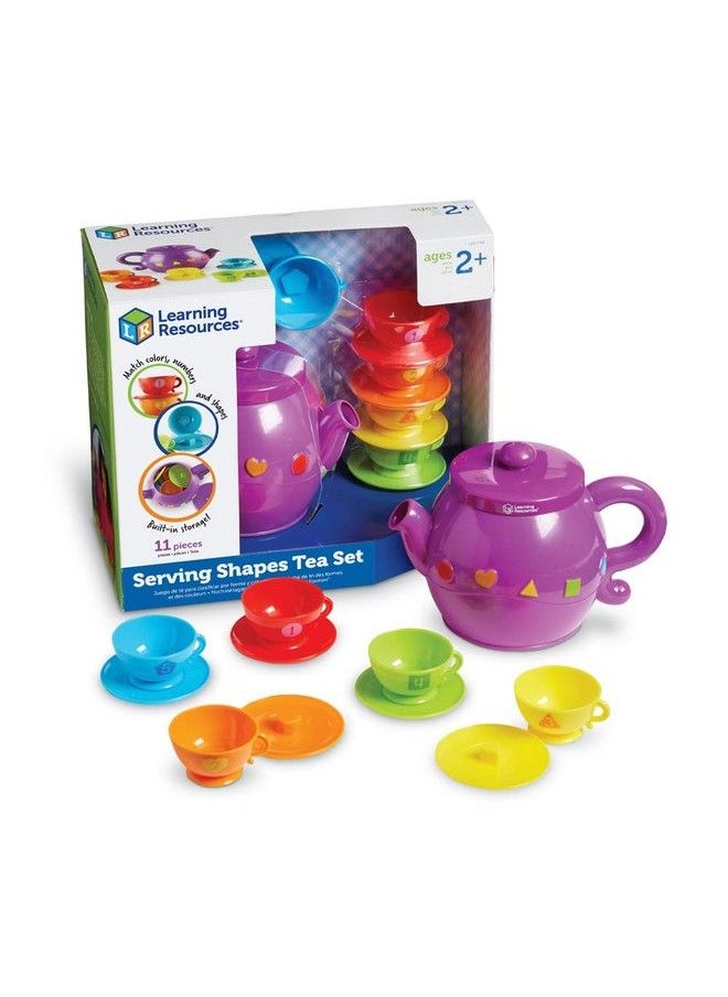 Learning Resources - Serving Shapes Tea Set 11 Pieces Ages 2+ Pretend Play Toys For Toddlers Preschool Learning Toys Kitchen Play Toys For Kids - Image 1