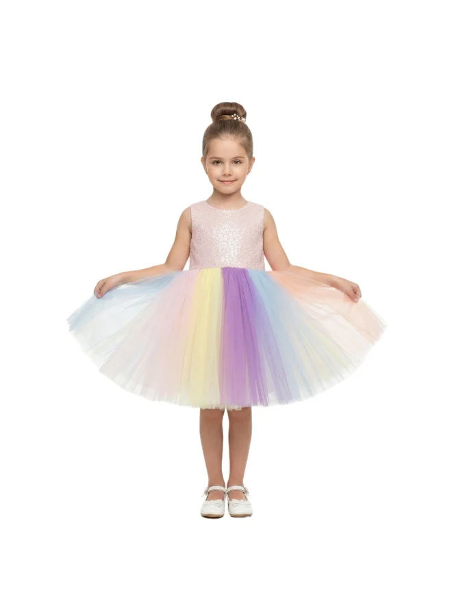 Bidani Magical Rainbow Tulle Ball Gown