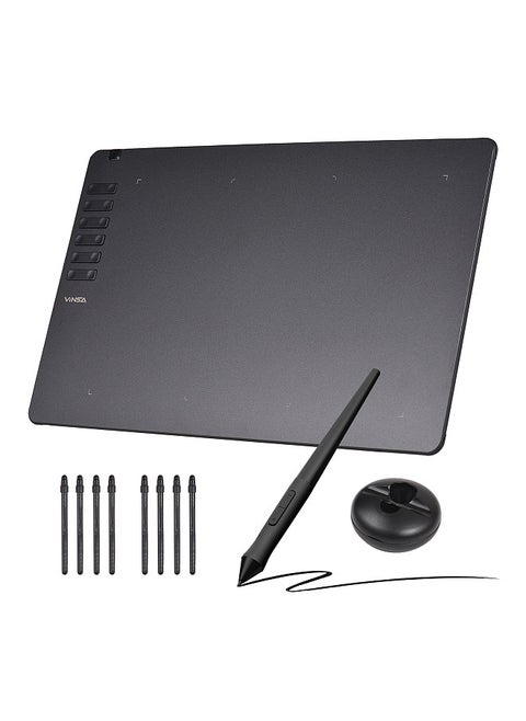 T1161 Graphics Drawing Tablet Ultra-thin Art Creation Sketch with Battery-free Stylus 8 Pen Nibs 8192 Levels Pressure 12 Customized Shortcut Keys Compatible with Windows Android OTG 11.8''x7.4''