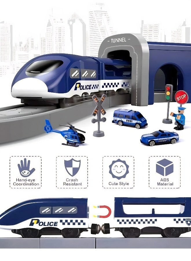 92PCS STEM Police Electric Train Set - City Rescue Train Track Toy for Children Ages 3+, Ideal Gift for Eid al-Fitr, Eid al-Adha, and Birthdays - Image 4
