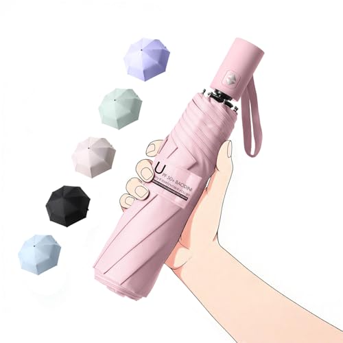 BAODINI Small UV Protection Travel Umbrella Compact for Rain and Sun UPF 50 Windproof Portable 42 inch Umbrella for Women and Men - Image 1
