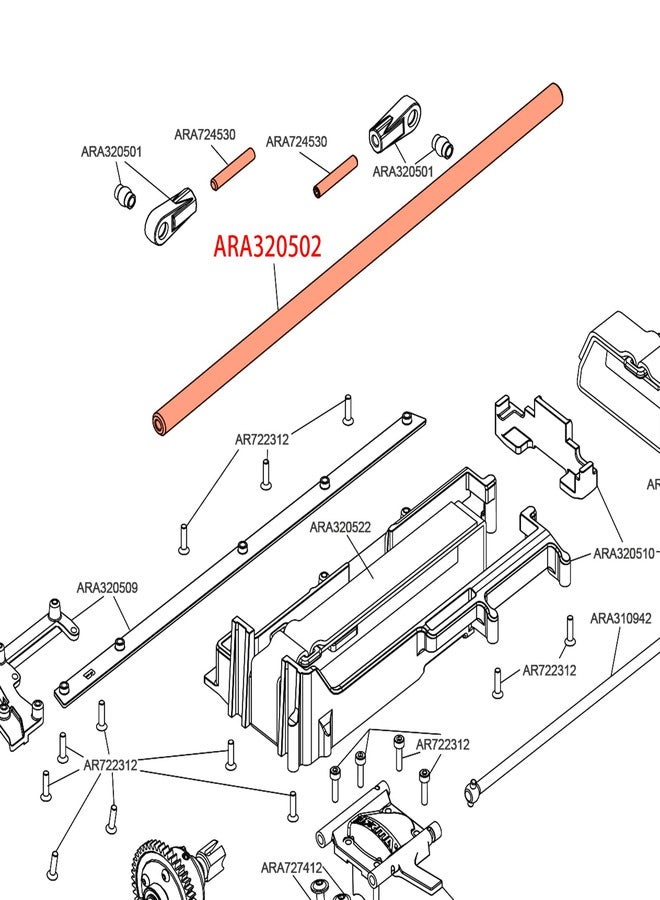 MOSHNOLY Carbon Fiber Center Brace Bar for Arrma 1/7 Limitless F1 Felony/Infraction/Limitless 6S, Center Support Bar Carbon Material Upgrades Replace Part ARA320502-1/7 Limitless/Felony/Infraction - Image 5