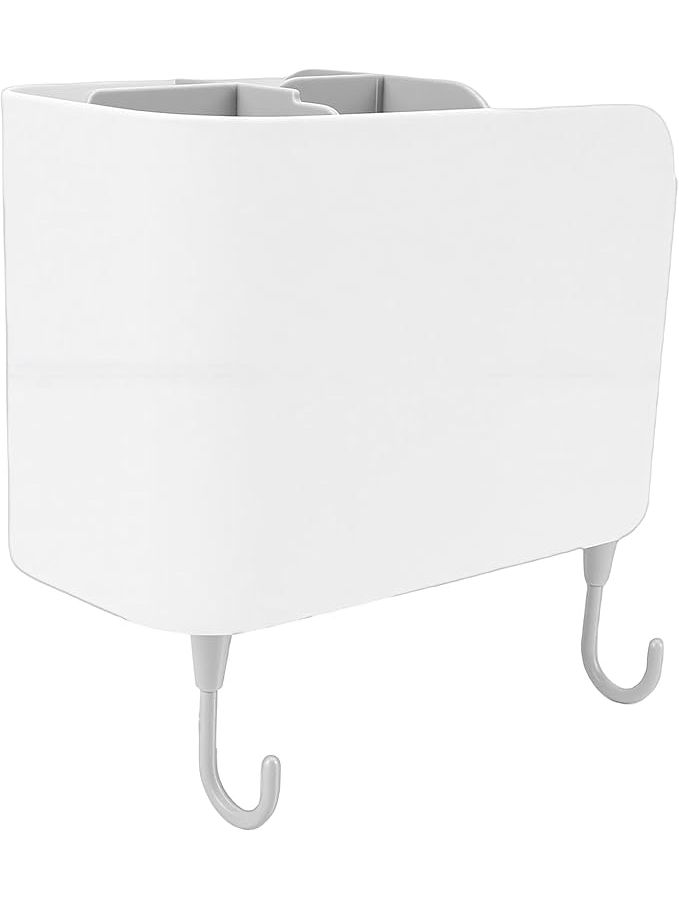 Cream White Large Wall Mounted Kitchen Utensil Organizer Storage Container Box - Image 1