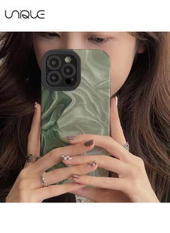 Unique Compatible with iPhone 15 Pro Case, Green Gradient Wave Pattern Phone Case, All Inclusive Camera Protection, Shockproof Phone Case (Gradient Green)  - Image 5