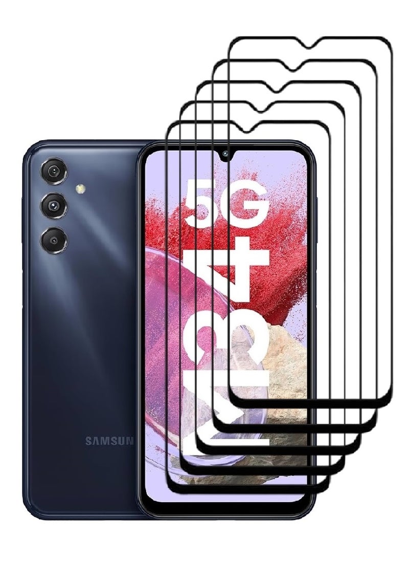 AINA 5 Pieces Tempered Glass Screen Protector 5D Designed For Samsung Galaxy M34 5G Full Glue Edge to Edge Full Screen Coverage And Bubble Free - Image 1