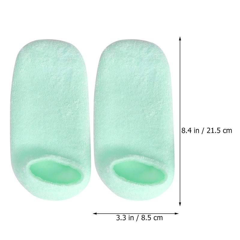 1 Pair Gel Moisturizing Heel Socks Anti-cracking Ankle Socks Portable Heel Protector Foot Care Socks (Green) - Image 3