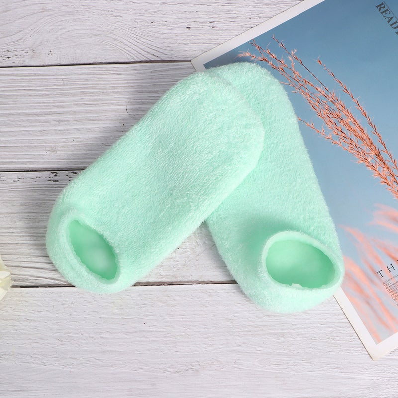 1 Pair Gel Moisturizing Heel Socks Anti-cracking Ankle Socks Portable Heel Protector Foot Care Socks (Green) - Image 4