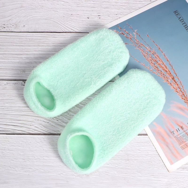 1 Pair Gel Moisturizing Heel Socks Anti-cracking Ankle Socks Portable Heel Protector Foot Care Socks (Green) - Image 2