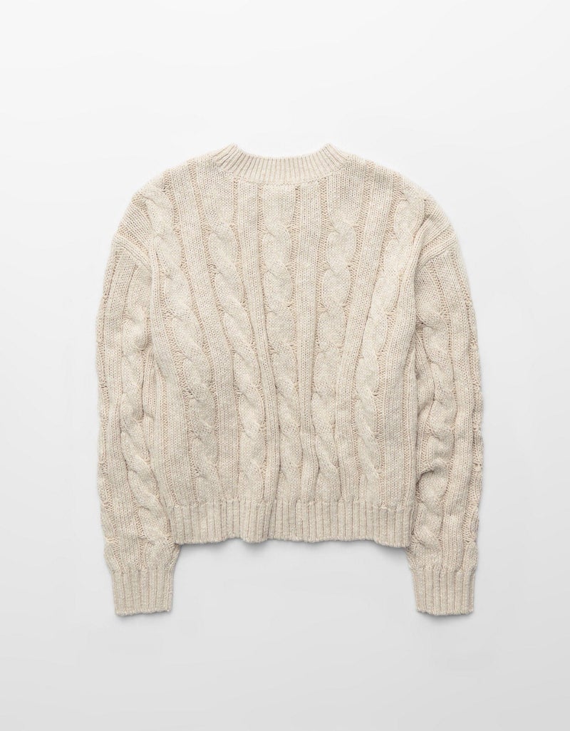 American Eagle AE Cropped Cable Knit Sweater - Image 4
