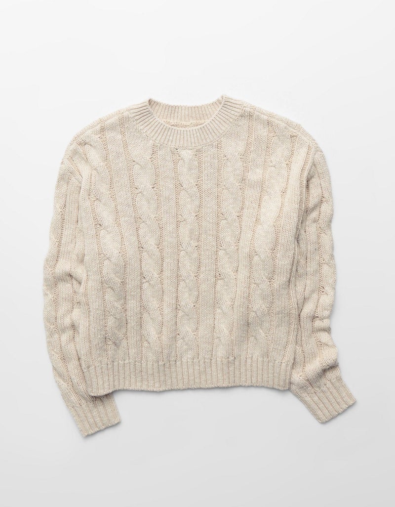 American Eagle AE Cropped Cable Knit Sweater - Image 3