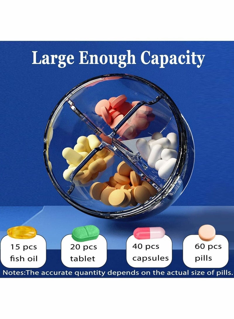 Bluejw Portable Pill Box, Weekly Organizer 7-Day Travel Medicine BPA Free Moisture Proof Container for Vitamins, Fish Oils, Supplements - Pink - Image 4