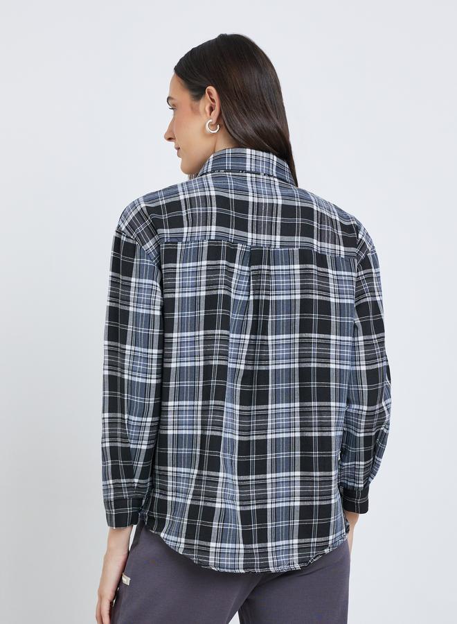 Styli Checked Buttoned Shirt with Chest Pocket - Image 5