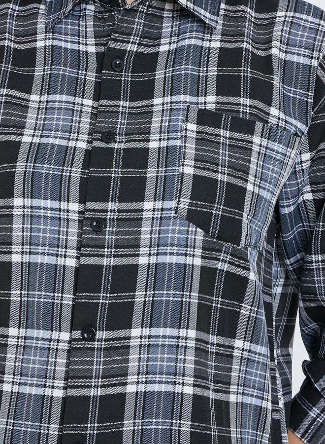 Styli Checked Buttoned Shirt with Chest Pocket - Image 4