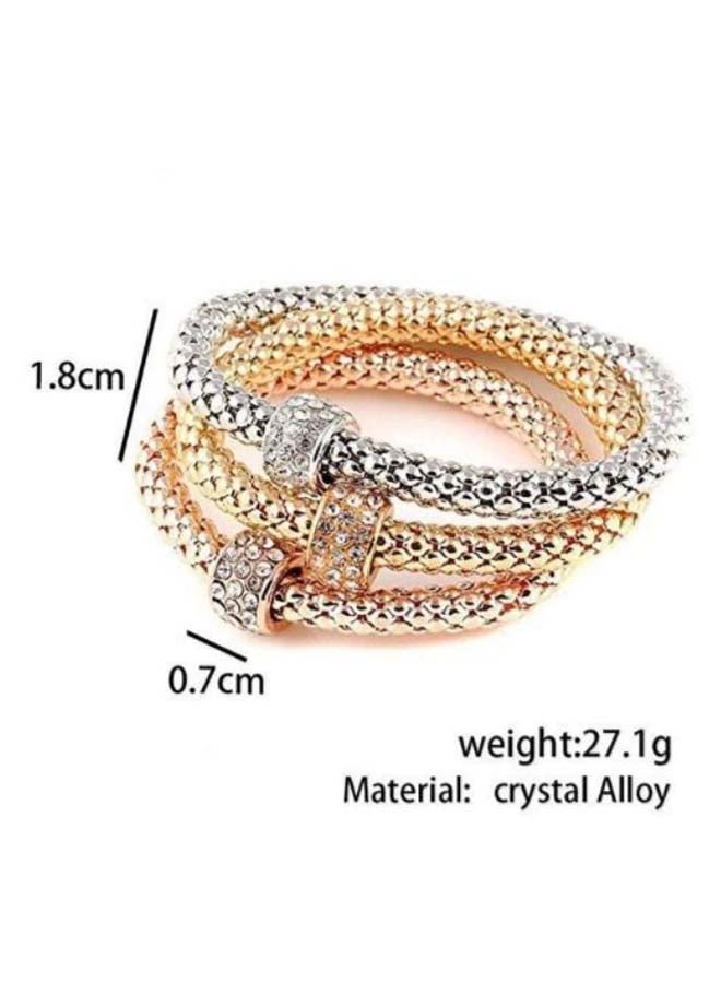 3-Piece Alloy Rhinestone Bangle Set  - Image 2