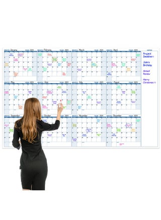 Large Dry Erase Calendar For Wall - Yearly Wall Calendar Dry Erase, 37" X 57.9", 12-Month Undated Blank Calendar Planner, Reusable Laminated Task Organizer With Note, Great For Office, Classroom, Home - pzsku/Z0699EA0B9A4FD833ADB9Z/45/_/1731922001/5530dc42-5177-4898-aff6-9982605f4eda
