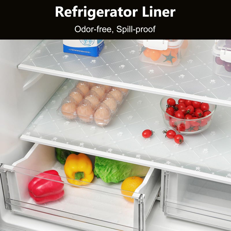 INNOLITES Kitchen Cabinet Shelf Liner, Non-Adhesive Refrigerator & Drawer Liner, Waterproof EVA with Floral, Easy to Clean & BPA-Free (White Daisy, 17.5" x 78.7") - Image 4