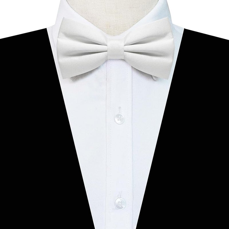 JEMYGINS Solid Color Pre-tied Bow Tie Adjustable Bowtie for Men - Image 2