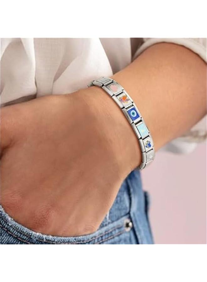 Arabest Italian Charms Bracelet Sets with 1Pcs Starter Brascelet 9Pcs Charms 9mm Italian Modular Charm Bracelet DIY Module Jewelry Gifts - Image 3