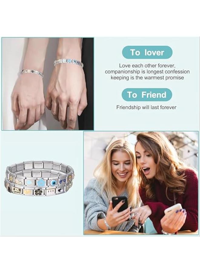 Arabest Italian Charms Bracelet Sets with 1Pcs Starter Brascelet 9Pcs Charms 9mm Italian Modular Charm Bracelet DIY Module Jewelry Gifts - Image 5