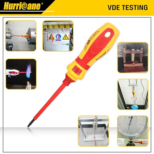 HURRICANE 1000V Insulated Screwdriver Set, 15pc All-in-1 Professional Insulated Electrician Screwdriver Set CR-V Magnetic Robertson Square Phillips Slotted Pozi Torx Insulated Electrician Tool Kit - Image 3