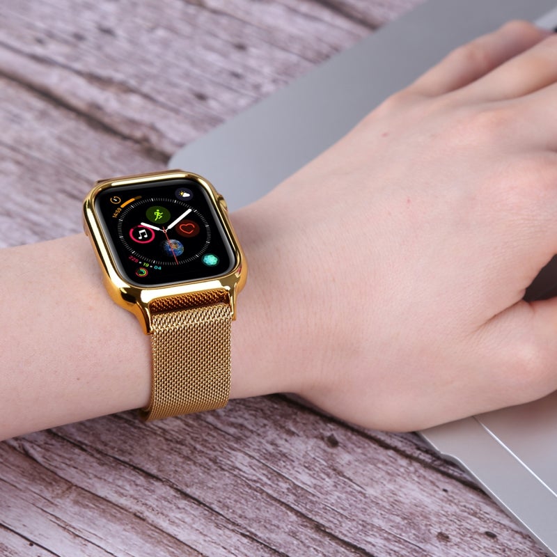 Milanese Loop Magnetic Stainless Steel Watch Band With Frame for Apple Watch Series 5 & 4 44mm