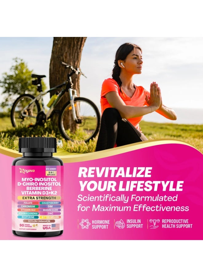 Zoyava Myo Harmony 16-in-1 Balance & Vitality Blend – Advanced Wellness Formula for Daily Energy & Hormonal Support – 90 Vegan Capsules - Image 3