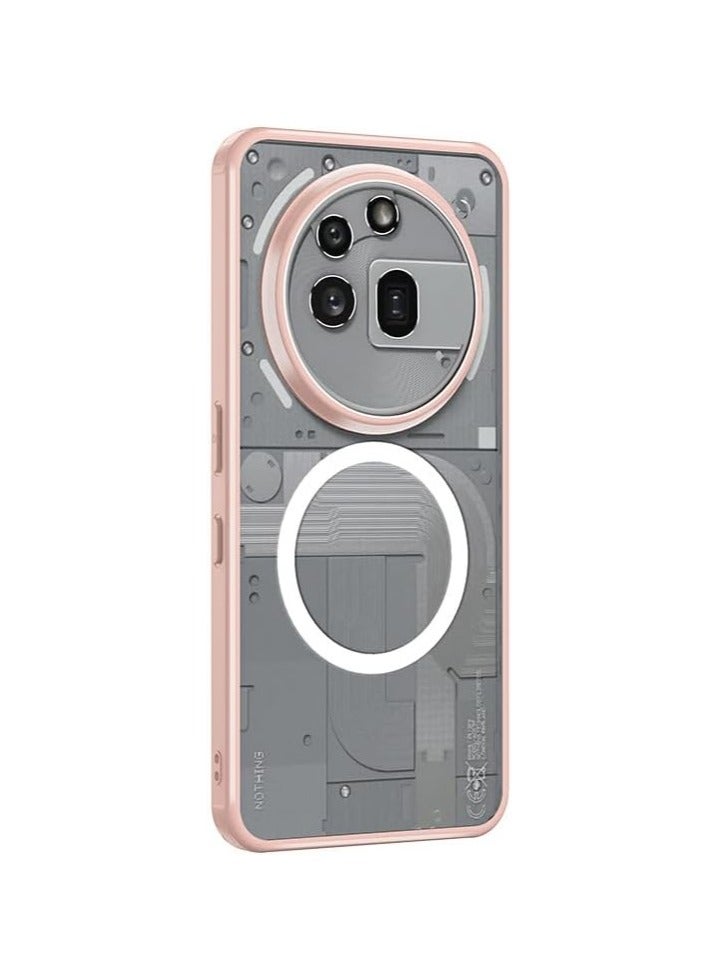 Magnetic Case for Nothing Phone (3a) Pro, Matte Frosted and Crystal Clear Transparent Case Airbag Shockproof Cover Soft TPU Bumper Hard PC Back Cover