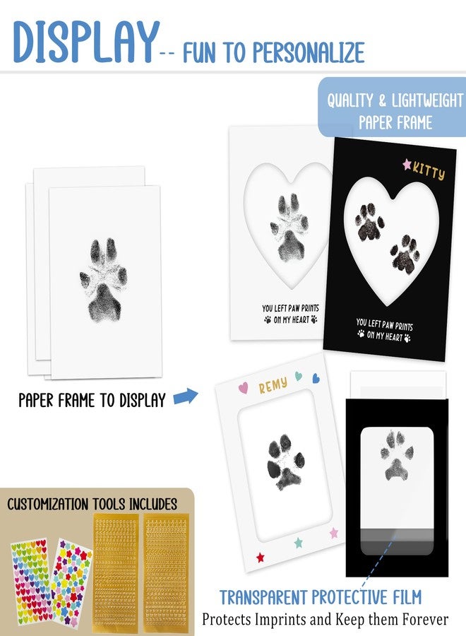 MYPAWLETS Paw Print Kit,Clean Touch/Inkless Ink Pad for Dog/Cat Pawprints,Paw Print Stamp Pad for Dogs,Dog Paw/Nose Print Kit Keepsake,Pet Paw Print Impression Kit with Frame,Gifts for Pet Parents-4L - Image 3
