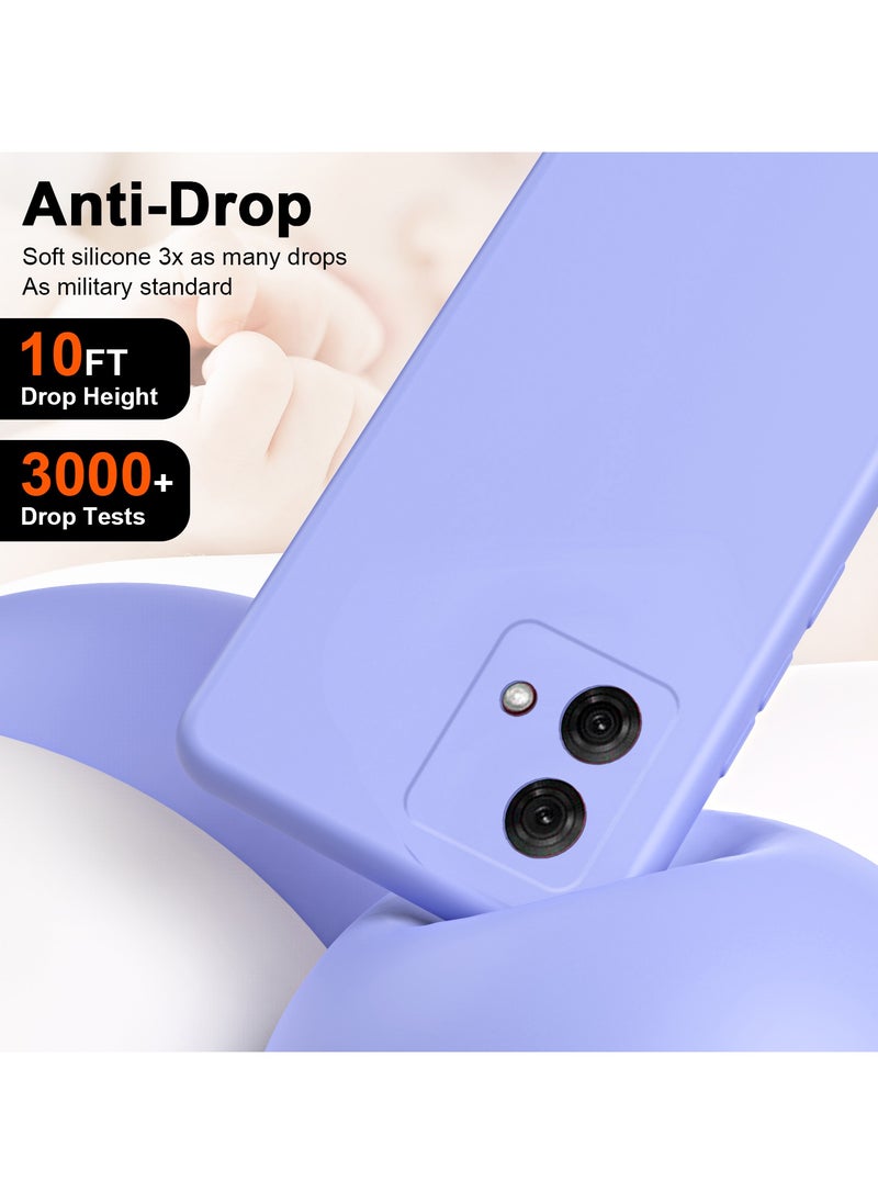 ICARLUS For Motorola Moto G84 5G Case Slim Liquid Silicone Protective Cover Purple  - Image 3