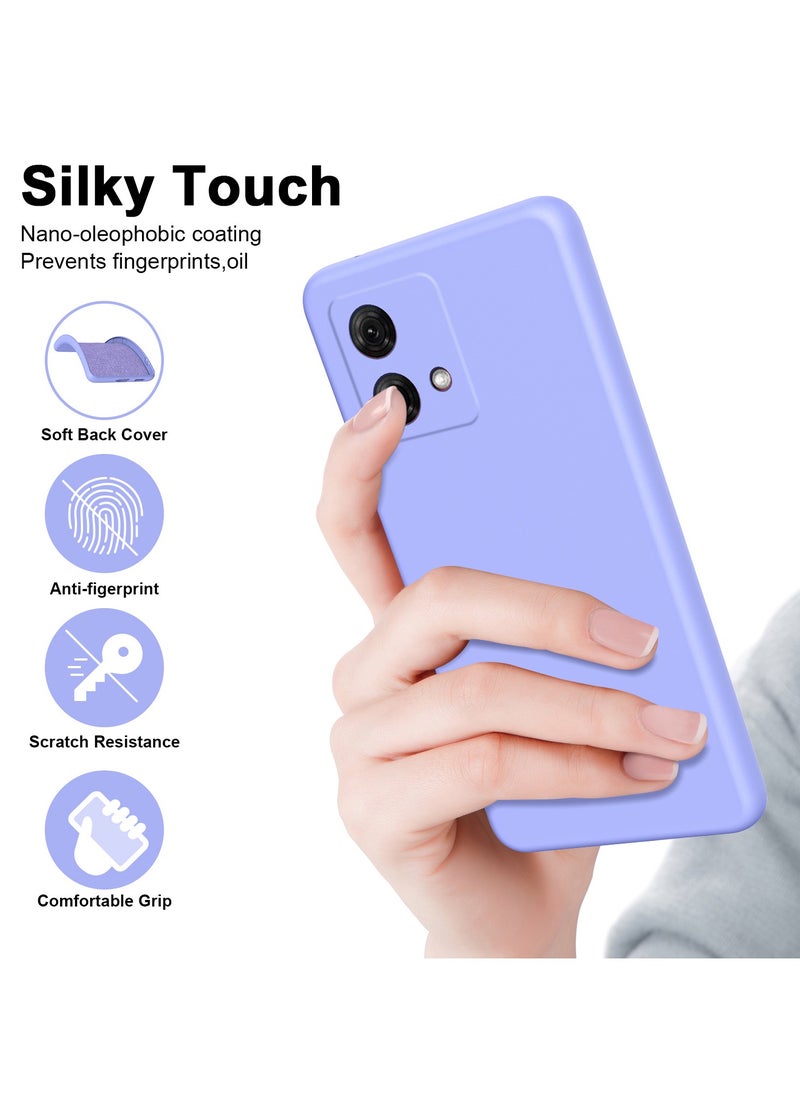 ICARLUS For Motorola Moto G84 5G Case Slim Liquid Silicone Protective Cover Purple  - Image 4