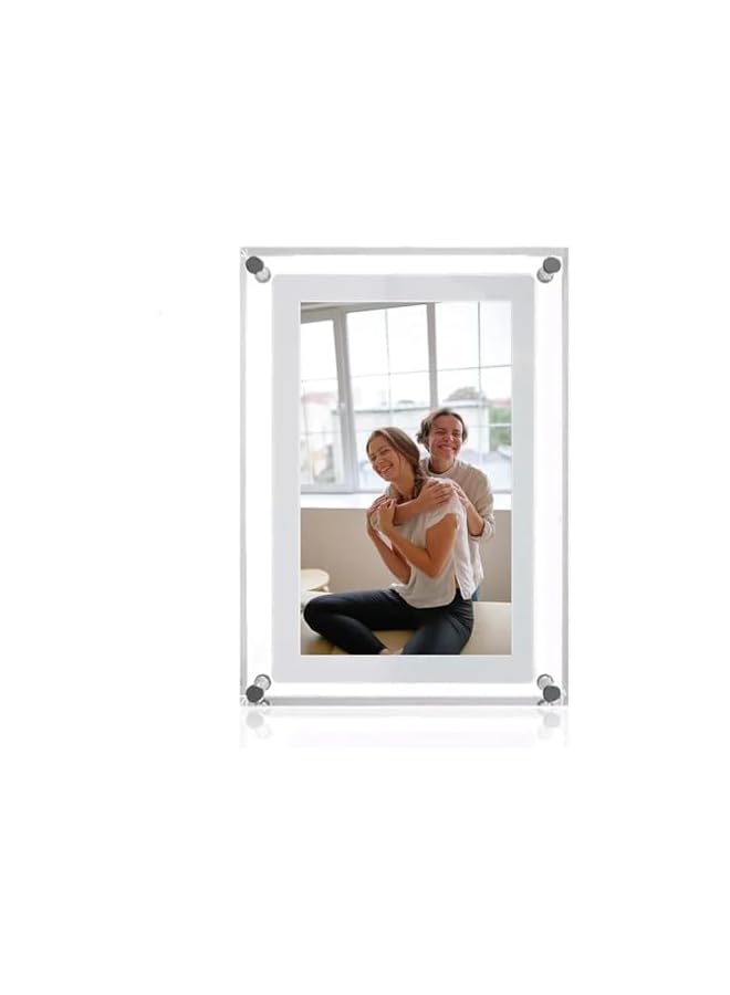 The Bros 5 Inch Acrylic Digital Picture Frame, 8GB Memory, 1000mAh Built-in Battery Digital Photo Frame, Auto Rotation Photo/Video, Video Frame Perfect for Home Decor,Gift, Valentine's Day - Image 2