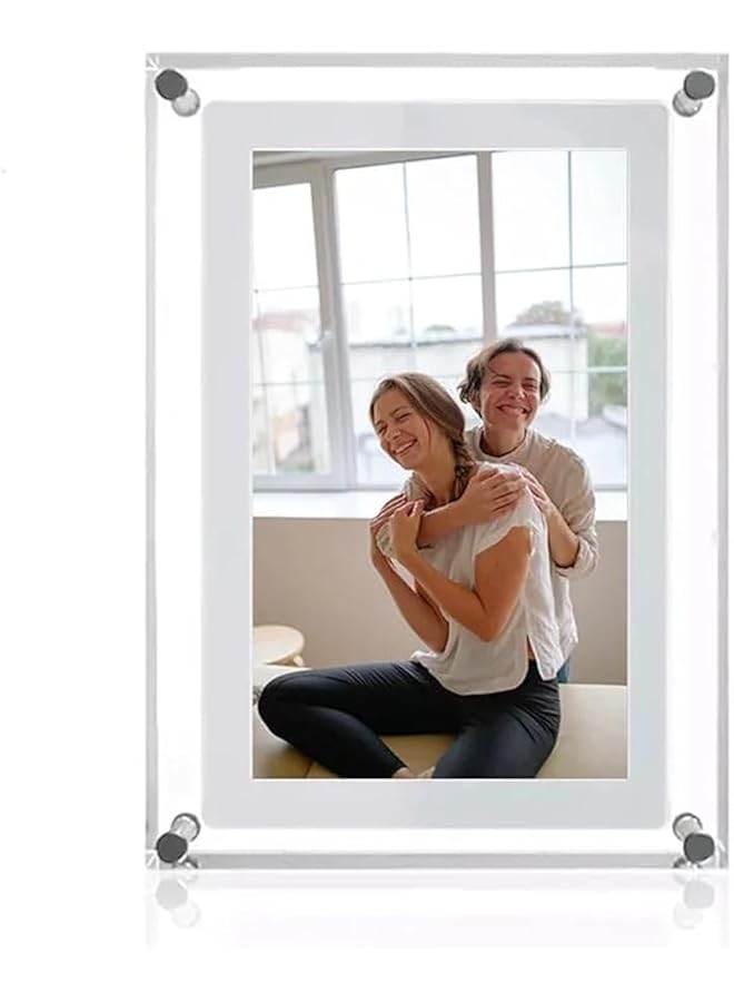 The Bros 5 Inch Acrylic Digital Picture Frame, 8GB Memory, 1000mAh Built-in Battery Digital Photo Frame, Auto Rotation Photo/Video, Video Frame Perfect for Home Decor,Gift, Valentine's Day - Image 1