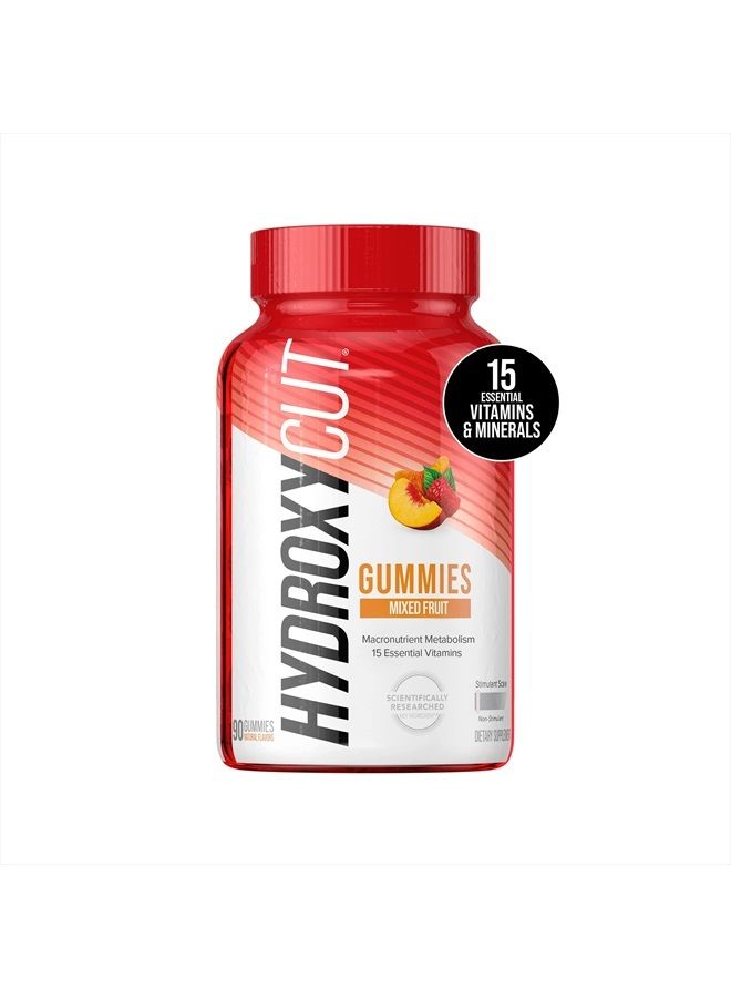Hydroxycut Caffeine-Free Gummy for Women & Men | 15 Essential Vitamins & Minerals | Metabolism | 90 Count (Pack of 1) - Image 1